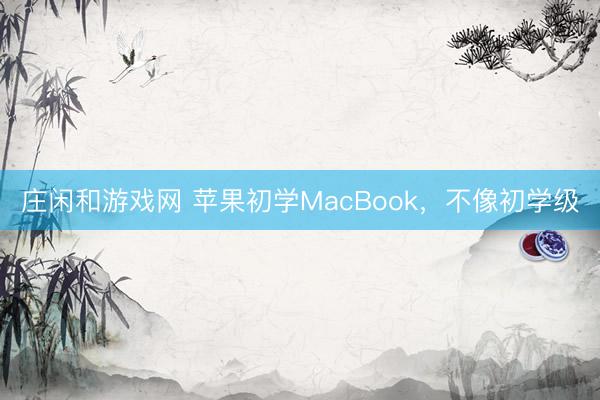莊閑和游戲網(wǎng) 蘋果初學(xué)MacBook，不像初學(xué)級